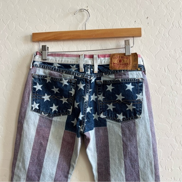 Vintage Y2K Lucky Brand American Flag Print Denim Low Rise Jean - Picture 7 of 8